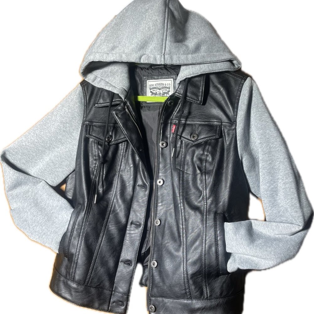 Levi's Hybrid Classic Faux Leather/Cotton Trucker Jacket I Size L